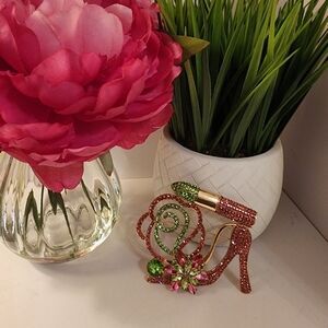 New Sparkling Pink and Green Brooch